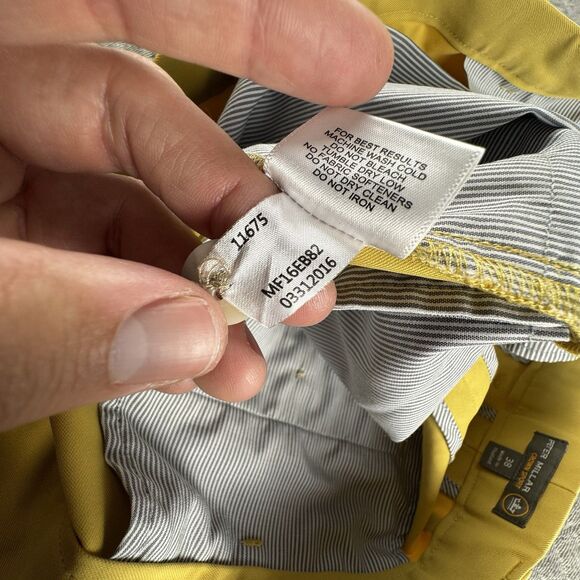 Peter Millar Crown Sport Shorts Salem Mens 38 Yellow Performance Stretch Golf 9" - Picture 8 of 8